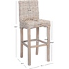SAFAVIEH Furniture – Tobie Rattan Bar Stool – 17.7″ Seat Height – Grey White-Wash – Mango Wood – Coastal Rattan-Seat Design – Ideal for Kitchen, Bar Area, Dining Room – Fully Assembled (BST6500B)(White Washed / White Washed)