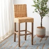SAFAVIEH Furniture – Tobie Rattan Bar Stool – 17.7″ Seat Height – Grey White-Wash – Mango Wood – Coastal Rattan-Seat Design – Ideal for Kitchen, Bar Area, Dining Room – Fully Assembled (BST6500B)(Natural / Natural)