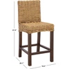 SAFAVIEH Furniture – Tobie Rattan Counter Stool – 23.62″ Seat Height – White-Washed – Mango Wood – Coastal Rattan-Seat Design – Ideal for Kitchen, Bar Area, Dining Room – Fully Assembled (BST6501C)(Honey Brown Wash)