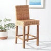 SAFAVIEH Furniture – Tobie Rattan Counter Stool – 23.62″ Seat Height – White-Washed – Mango Wood – Coastal Rattan-Seat Design – Ideal for Kitchen, Bar Area, Dining Room – Fully Assembled (BST6501C)(Natural / Natural)