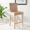 SAFAVIEH Furniture – Tobie Rattan Counter Stool – 23.62″ Seat Height – White-Washed – Mango Wood – Coastal Rattan-Seat Design – Ideal for Kitchen, Bar Area, Dining Room – Fully Assembled (BST6501C)(Natural White Wash)