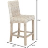 SAFAVIEH Furniture – Tobie Rattan Counter Stool – 23.62″ Seat Height – White-Washed – Mango Wood – Coastal Rattan-Seat Design – Ideal for Kitchen, Bar Area, Dining Room – Fully Assembled (BST6501C)(White Washed / White Washed)