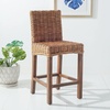 SAFAVIEH Furniture – Tobie Rattan Counter Stool – 23.62″ Seat Height – White-Washed – Mango Wood – Coastal Rattan-Seat Design – Ideal for Kitchen, Bar Area, Dining Room – Fully Assembled (BST6501C)(Honey Brown Wash)