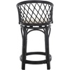 SAFAVIEH Furniture – Yuta Rattan Swivel Counter Stool – 23.82″ Seat Height – White & Natural – Mango Wood – Coastal Rattan Design – Ideal for Kitchen, Bar Area – Fully Assembled (BST6504A)(White/Black)
