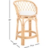 SAFAVIEH Furniture – Yuta Rattan Swivel Counter Stool – 23.82″ Seat Height – White & Natural – Mango Wood – Coastal Rattan Design – Ideal for Kitchen, Bar Area – Fully Assembled (BST6504A)(White/Natural)