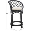 SAFAVIEH Furniture – Yuta Rattan Swivel Counter Stool – 23.82″ Seat Height – White & Natural – Mango Wood – Coastal Rattan Design – Ideal for Kitchen, Bar Area – Fully Assembled (BST6504A)(White/Black)