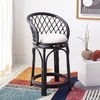SAFAVIEH Furniture – Yuta Rattan Swivel Counter Stool – 23.82″ Seat Height – White & Natural – Mango Wood – Coastal Rattan Design – Ideal for Kitchen, Bar Area – Fully Assembled (BST6504A)(White/Black)