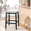 SAFAVIEH Home Capri Brown Wood and Leather 27-inch Counter Stool(Black / Black)