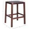 SAFAVIEH Home Capri Brown Wood and Leather 27-inch Counter Stool(Brown / Brown)