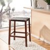 SAFAVIEH Home Capri Brown Wood and Leather 27-inch Counter Stool(Brown / Brown)