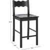 SAFAVIEH Home Collection – Nolly Black Solid Wood Counter Chair, Scallop-Back Farmhouse Kitchen Seating (BST9212B)