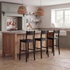SAFAVIEH Home Collection – Nolly Black Solid Wood Counter Chair, Scallop-Back Farmhouse Kitchen Seating (BST9212B)
