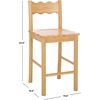 SAFAVIEH Home Collection – Nolly Natural Solid Wood Counter Chair, Scallop-Back Farmhouse Kitchen Seating (BST9212A)