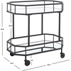SAFAVIEH Home Collection – Silva Black 2-Tier Octagon Bar Cart with Mirrored Shelves & Wheels, Glam Art Deco Rolling Bar Cart for Entertaining (BCT8004D)(Matte/Black)