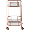 SAFAVIEH Home Collection – Silva Black 2-Tier Octagon Bar Cart with Mirrored Shelves & Wheels, Glam Art Deco Rolling Bar Cart for Entertaining (BCT8004D)(Rose Gold / Mirror)