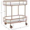 SAFAVIEH Home Collection – Silva Black 2-Tier Octagon Bar Cart with Mirrored Shelves & Wheels, Glam Art Deco Rolling Bar Cart for Entertaining (BCT8004D)(Rose Gold / Mirror)