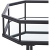 SAFAVIEH Home Collection – Silva Black 2-Tier Octagon Bar Cart with Mirrored Shelves & Wheels, Glam Art Deco Rolling Bar Cart for Entertaining (BCT8004D)(Matte/Black)