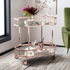 SAFAVIEH Home Collection – Silva Black 2-Tier Octagon Bar Cart with Mirrored Shelves & Wheels, Glam Art Deco Rolling Bar Cart for Entertaining (BCT8004D)(Rose Gold / Mirror)