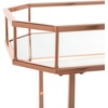 SAFAVIEH Home Collection – Silva Black 2-Tier Octagon Bar Cart with Mirrored Shelves & Wheels, Glam Art Deco Rolling Bar Cart for Entertaining (BCT8004D)(Rose Gold / Mirror)