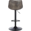 SAFAVIEH Home Collection Aelin Grey/Black Faux Leather Adjustable Bar Stool(Grey/Black)