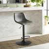 SAFAVIEH Home Collection Aelin Grey/Black Faux Leather Adjustable Bar Stool(Grey/Black)