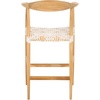SAFAVIEH Home Collection Bandelier Natural Teak and White Leather Counter Stool
