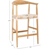 SAFAVIEH Home Collection Bandelier Natural Teak and White Leather Counter Stool