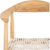 SAFAVIEH Home Collection Bandelier Natural Teak and White Leather Counter Stool