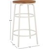 SAFAVIEH Home Collection Ford Natural Brown/White 24-inch Seat Height Counter Stool for Kitchen Island Breakfast Nook