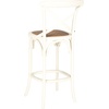 SAFAVIEH Home Collection Franklin Farmhouse Weathered Grey Oak/Brown Rattan X-Back 30-inch Kitchen Breakfast Nook Dining Pub Bar Stool (Fully Assembled)(Ivory)