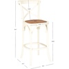 SAFAVIEH Home Collection Franklin Farmhouse Weathered Grey Oak/Brown Rattan X-Back 30-inch Kitchen Breakfast Nook Dining Pub Bar Stool (Fully Assembled)(Ivory)
