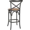 SAFAVIEH Home Collection Franklin Farmhouse Weathered Grey Oak/Brown Rattan X-Back 30-inch Kitchen Breakfast Nook Dining Pub Bar Stool (Fully Assembled)(brown)