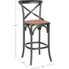SAFAVIEH Home Collection Franklin Farmhouse Weathered Grey Oak/Brown Rattan X-Back 30-inch Kitchen Breakfast Nook Dining Pub Bar Stool (Fully Assembled)(brown)