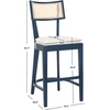 SAFAVIEH Home Collection Galway Navy/Natural 27-inch Seat Height Counter Stool for Kitchen Island Breakfast Nook(Navy/Natural)