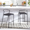 SAFAVIEH Home Collection Knightley White Faux Leather/Black 26-inch Counter Stool (Set of 2)(Black)