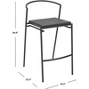 SAFAVIEH Home Collection Knightley White Faux Leather/Black 26-inch Counter Stool (Set of 2)(Black)