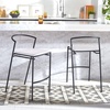 SAFAVIEH Home Collection Knightley White Faux Leather/Black 26-inch Counter Stool (Set of 2)(White / Black)