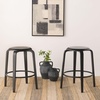 SAFAVIEH Home Collection Luella Black 26-inch Seat Height Backless Counter Stool Set of 2(Black/Black)