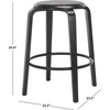 SAFAVIEH Home Collection Luella Black 26-inch Seat Height Backless Counter Stool Set of 2(Black/Black)