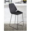 SAFAVIEH Home Collection Masami Grey Faux Leather/Gold 26-inch Counter Stool(Black / Black)