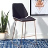 SAFAVIEH Home Collection Masami Grey Faux Leather/Gold 26-inch Counter Stool(Black / Gold)