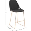 SAFAVIEH Home Collection Masami Grey Faux Leather/Gold 26-inch Counter Stool(Black / Gold)