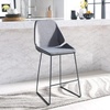 SAFAVIEH Home Collection Masami Grey Faux Leather/Gold 26-inch Counter Stool(Grey / Black)