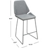 SAFAVIEH Home Collection Masami Grey Faux Leather/Gold 26-inch Counter Stool(Grey / Black)