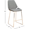 SAFAVIEH Home Collection Masami Grey Faux Leather/Gold 26-inch Counter Stool(Grey / Gold)