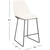 SAFAVIEH Home Collection Masami Grey Faux Leather/Gold 26-inch Counter Stool(White / Black)
