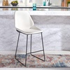 SAFAVIEH Home Collection Masami Grey Faux Leather/Gold 26-inch Counter Stool(White / Black)