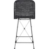 SAFAVIEH Home Collection Minerva Dark Brown Rattan/Black Counter Stool Set of 2(Black/Black)