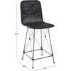 SAFAVIEH Home Collection Minerva Dark Brown Rattan/Black Counter Stool Set of 2(Black/Black)