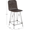 SAFAVIEH Home Collection Minerva Dark Brown Rattan/Black Counter Stool Set of 2(Dark Brown/Black)
